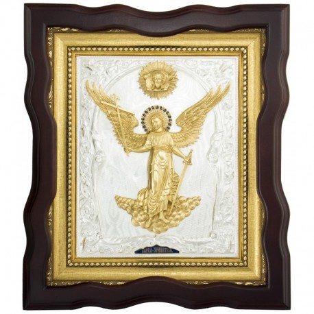 Икона Ангел Хранитель серебро с золотом