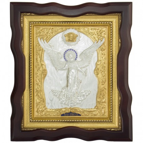 Икона Ангел Хранитель выполнена с элементами золота и серебра